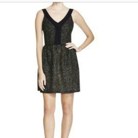 Aqua Dress Black with gold sparkle size S - Picture 2 of 7